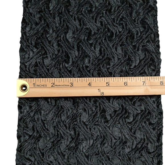 Vintage Pipe Dreams Palm Springs Crushed Velvet Scarf Black Fringe Witchy Boho - Picture 5 of 6